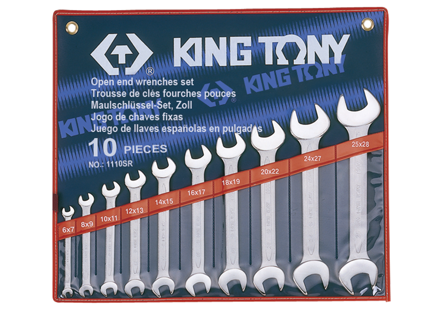 1110SR.png 10PC Double Open End Wrench Set SAE - Image 1
