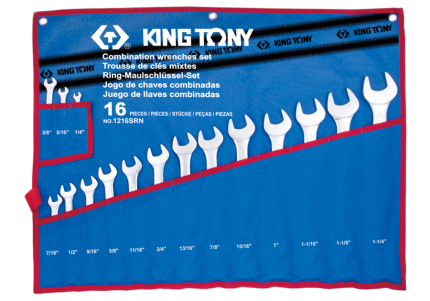 16PC SAE Combination Wrench Set Tetoron 1/4"-1-1/4"