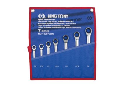 7PC SAE Reversible Speed Wrench Set 3/8"-3/4"