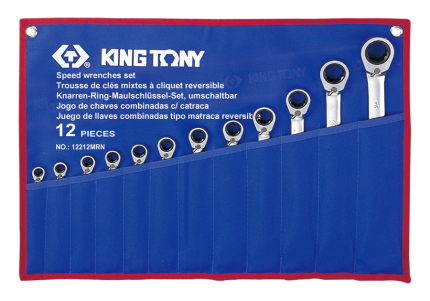 12PC Metric Reversible Speed Wrench Set with Pouch Bag 8-24MM