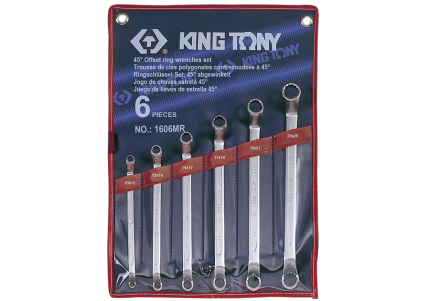 6PC 45° Degree Offset Box End Wrench Set Metric