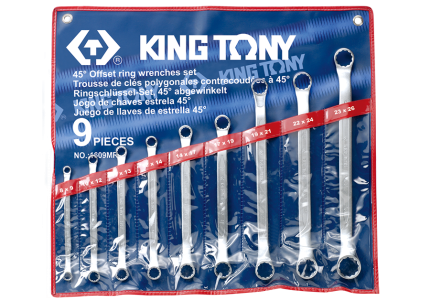 9PC 45° Degree Offset Box End Wrench Set Metric