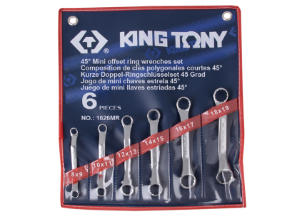 6PC Mini 45° Degree Offset Ring Wrench Set