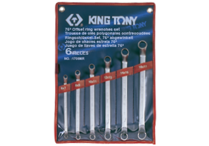6PC 75° Degree Offset Box End Wrench Set Metric 6-17MM