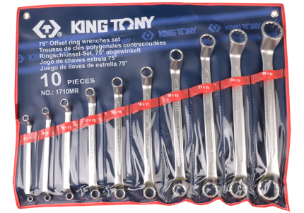 10PC 75° Degree Offset Box End Wrench Set Metric 6-32MM