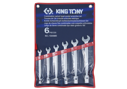 6PC Flexible Head Wrench Set Metric 10-19MM