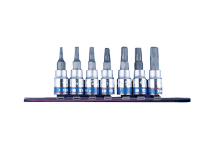 7PC 1/4" Drive Torx Bit Socket Set Chrome