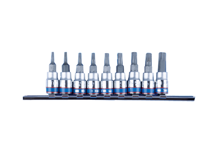 9PC 1/4" Drive Torx Bit Socket Set Metric Chrome