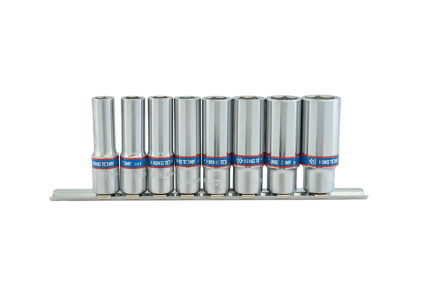 8PC 3/8" Drive Deep Socket Rail Set 10–19MM 6PT