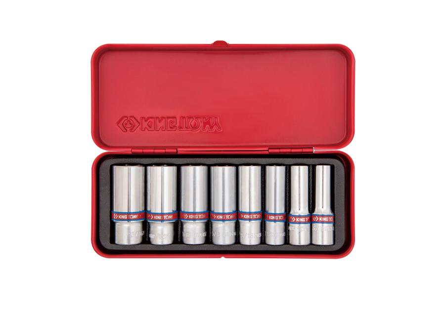 3508SR.png 8PC 3/8" Drive Deep Socket Set 6PT SAE Chrome - Image 1