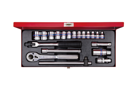 20PC 3/8" Drive Socket Set 6PT Metric Chrome