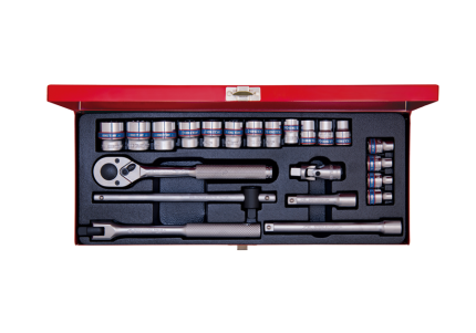 22PC 3/8" Drive Socket Set 6PT Metric Chrome