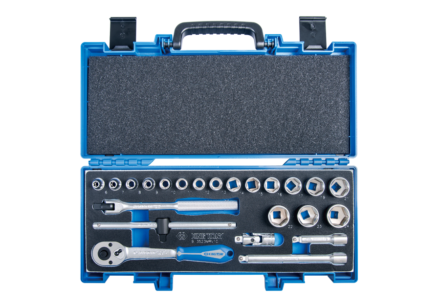 3523MRV10.png 23PC 3/8" Drive Socket Set 6PT Metric Chrome - Image 1