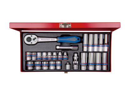 26PC 3/8" Drive Socket Set 6PT Metric Chrome