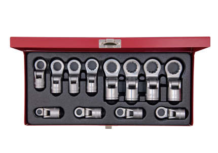 12PC 3/8" Drive Flexible Ring Socket Wrench Set 8–19MM