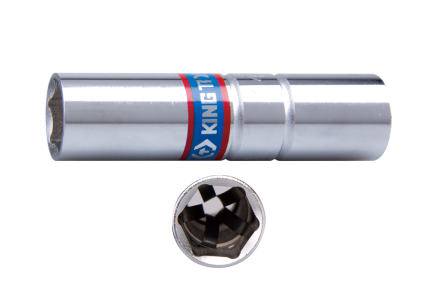 3/8" Drive Spark Plug Socket 14MM 6PT Chrome Clip