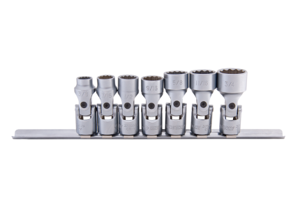 7PC 3/8" Drive Universal Socket Rail Set 3/8"–3/4"