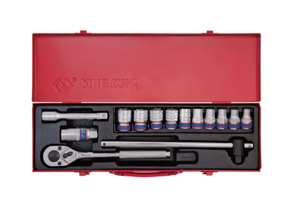 14PC 1/2" Drive Socket Set 12PT Metric Chrome