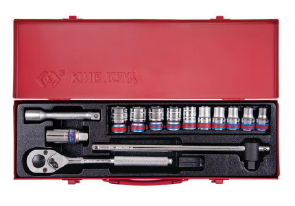 14PC 1/2" Drive Socket Set 12PT SAE Chrome