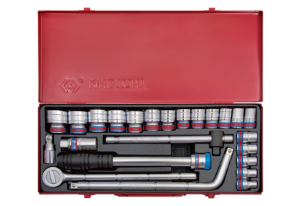 24PC 1/2" Drive Socket Set 12PT SAE Chrome