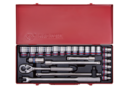 24PC 1/2" Drive Socket Set 12PT SAE Chrome
