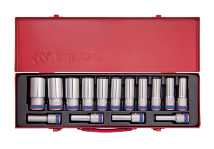 15PC 1/2" Drive Deep Socket Set 6PT Metric Chrome