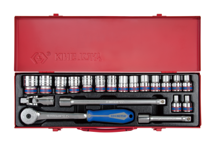 20PC 1/2" Drive Socket Set 6PT Metric Chrome