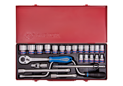 24PC 1/2" Drive Socket Set 6PT Metric Chrome