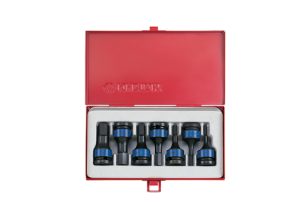 7PC 1/2" Drive Impact Hex Bit Socket Set Metric Black