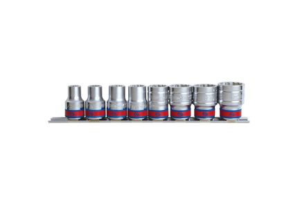 8PC 1/2" Drive Socket Set 6PT SAE Chrome
