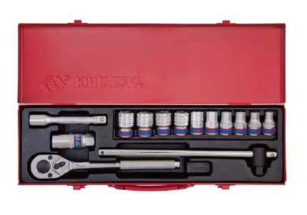 14PC 1/2" Drive Socket Set 6PT Metric Chrome