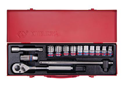 14PC 1/2" Drive Socket Set 6PT SAE Chrome