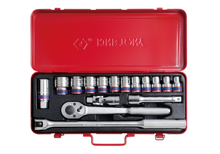 16PC 1/2" Drive Socket Set 6PT Metric Chrome
