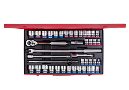 42PC 1/2" Drive SOCKET SET 6PT METRIC & IMPERIAL