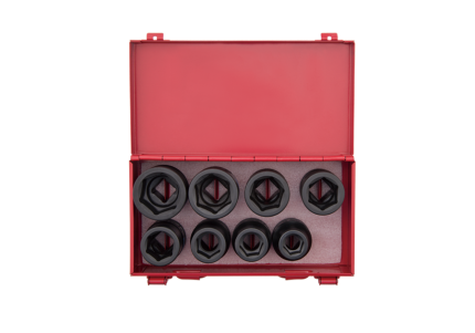 8PC 3/4" Drive Impact Socket Set 6PT Black