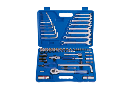 72PC 1/4" & 1/2" Drive Socket Wrench Set 6PT Chrome