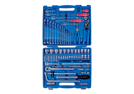 97PC 1/4" & 1/2" Drive Socket & Wrench Set 6PT