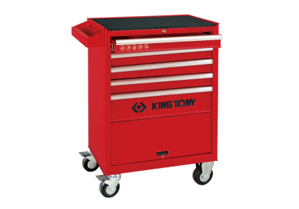 5 Drawer Ball Bearing Type Tool Trolley 5" Caster One Drawer Open