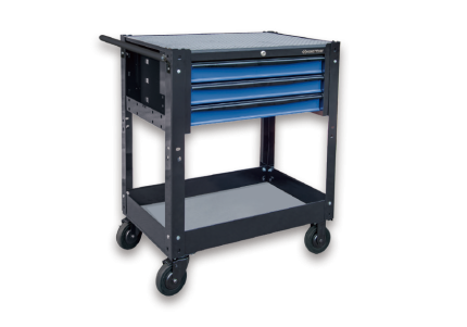 3 Drawer Tool Trolley Black And Blue