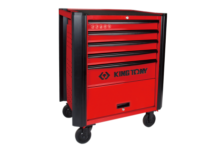 5 Drawer Ball Bearing Type Tool Trolley Bumper + 5" Caster Red