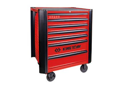 7 Drawer Ball Bearing Type Tool Trolley Bumper + 5" Caster Blue