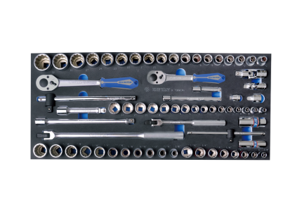 70PC 1/2" Drive & 3/8" Drive Socket Set For Trolley EVA Foam