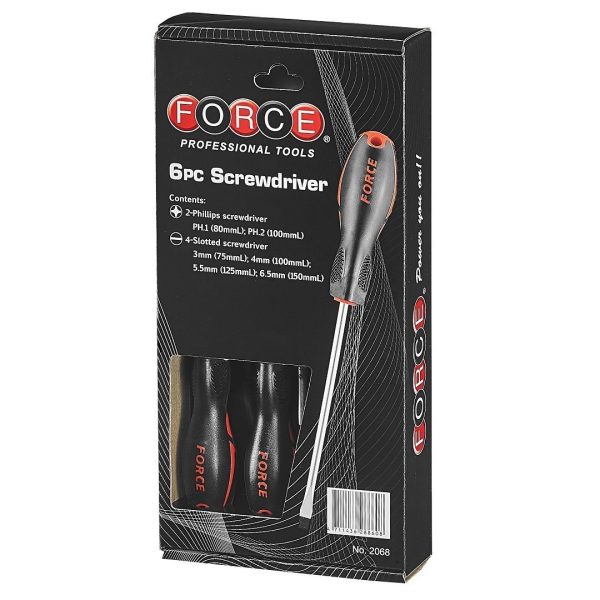 6PC Screwdriver Set Slotted & Phillips (+/-)