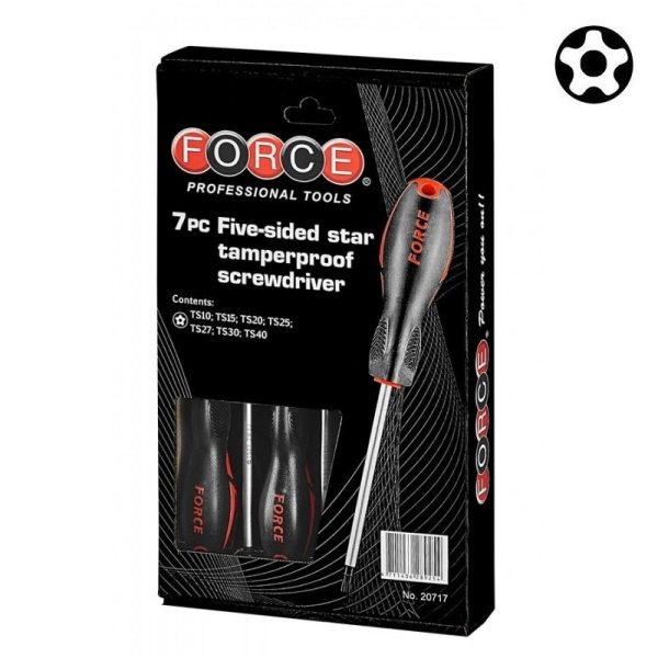 7PC Five-Sided Star Tamperproof Screwdriver Set TS10 - TS40