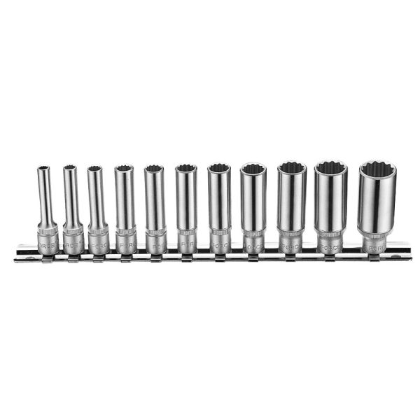 11PC 1/4" Drive Deep Socket Set SAE 12PT 5/32"–9/16" 50MM Length