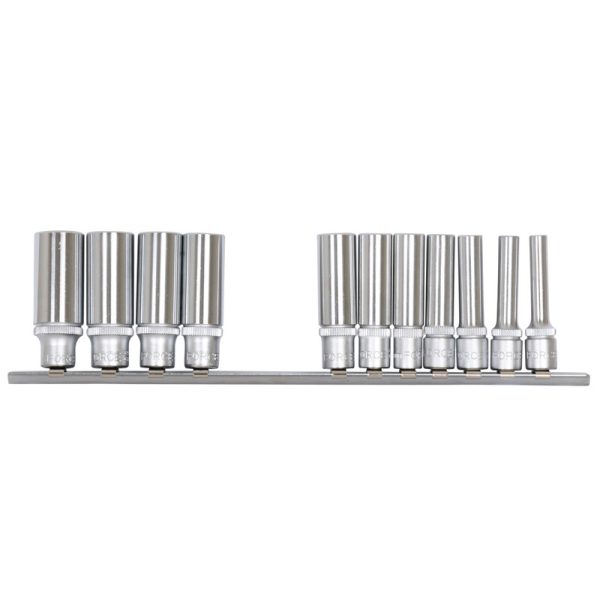 11PC 1/4" Drive Flank Deep Socket Set 12PT 4MM–14MM 50MM Length