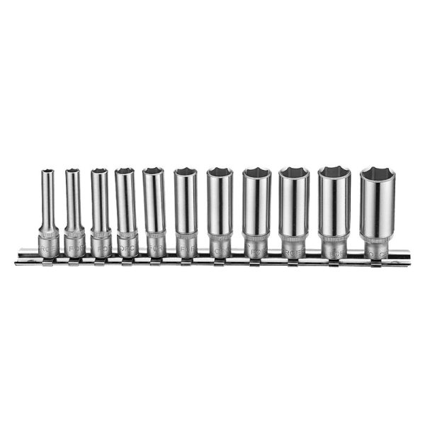 11PC 1/4" Drive Deep Socket Set 6PT 4-14MM (50MM Length)