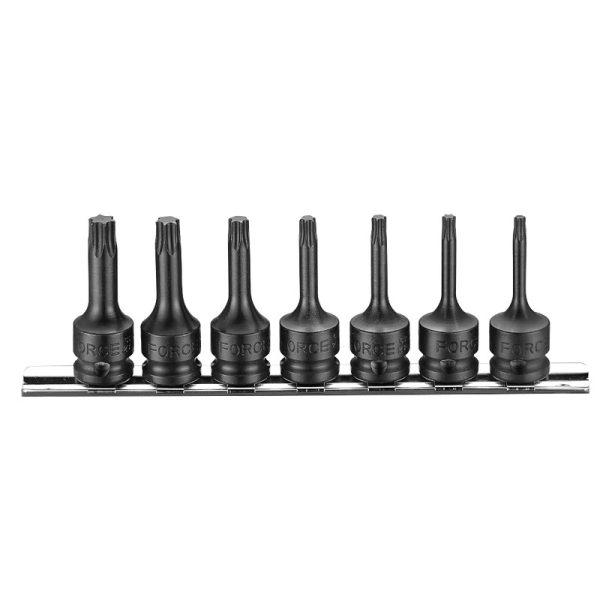 7PC 3/8" Drive Star Impact Socket Bit Set One Piece T20–T50 52MM Length