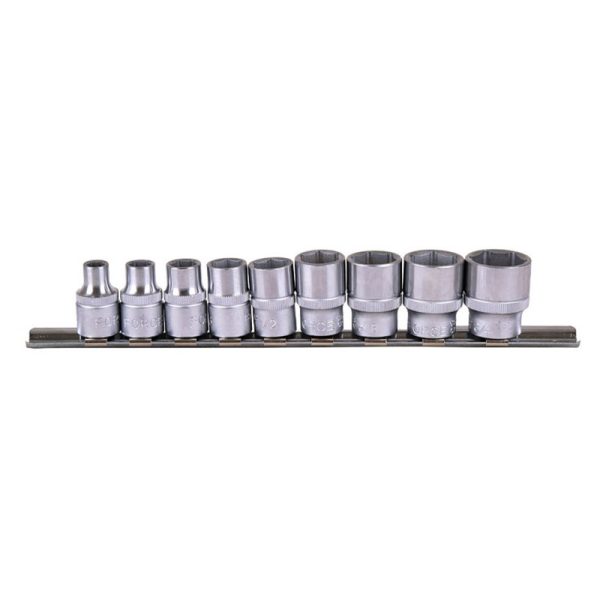 9PC 3/8" Drive 6PT Flank Socket Set SAE 1/4"–3/4"