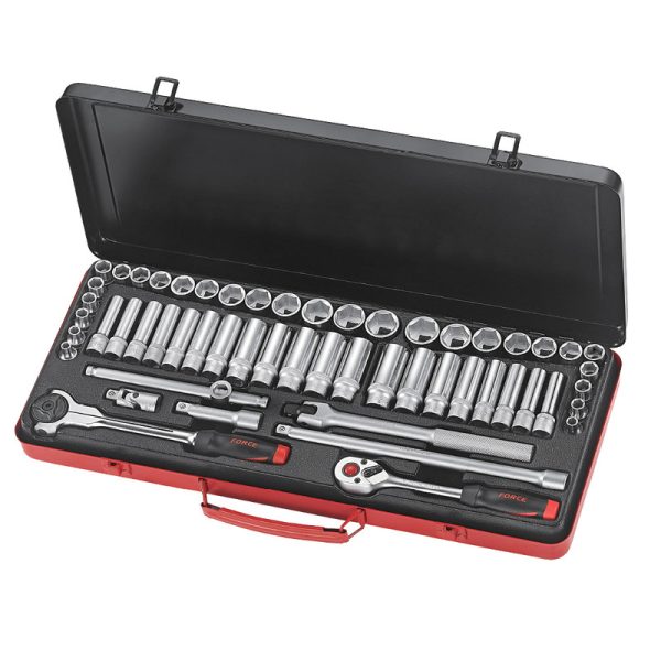 55PC 3/8" Drive 6PT Flank Socket Combination Set 6-22MM 1/4" - 7/8"